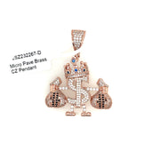 Doller Sign Holding Bags & Crown Brass Pendant