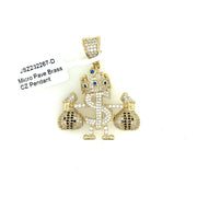 Doller Sign Holding Bags & Crown Brass Pendant