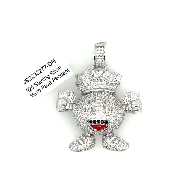 Money smiling Silver Pendant