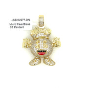 Money Bag + Cash Brass Pendant