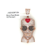 Man with Heart Brass Pendant