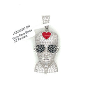 Man with Heart Brass Pendant