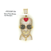 Man with Heart Brass Pendant