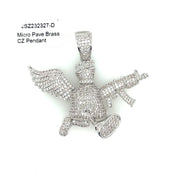 Money Bag + Gun + Wings Brass Pendant