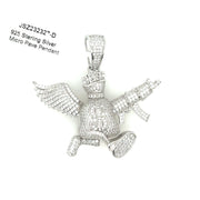 Money Bag Guns Silver Pendant