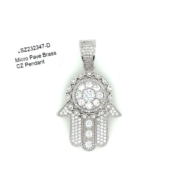 Hamsa Hand Brass Pendant