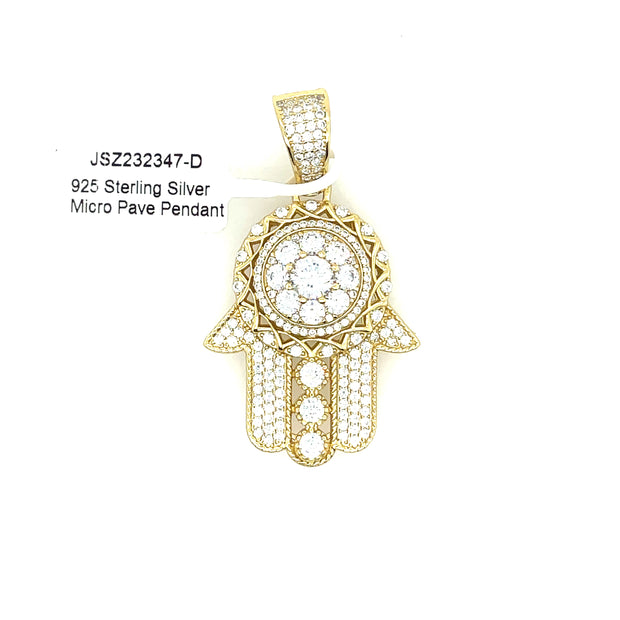 Hamsa Hand Silver Pendant
