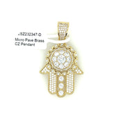 Hamsa Hand Brass Pendant