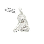 Shoes w ball Silver Pendant