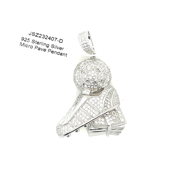 Shoes w ball Silver Pendant