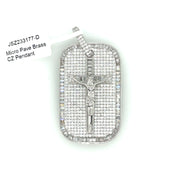 Jesus Cross Dog Tag Brass Pendant