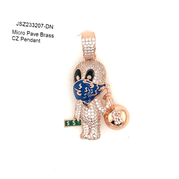 Bank Robber Brass Pendant