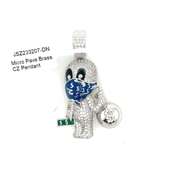 Bank Robber Brass Pendant