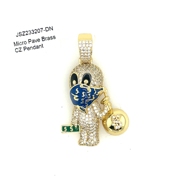 Bank Robber Brass Pendant