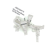 Gun N Money Brass Pendant