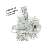 Lion With Cross Brass Pendant