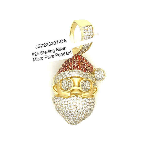 Cool Santa Silver Pendant