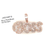 Baguette Boss Brass Pendant