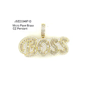 Baguette Boss Brass Pendant