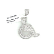 Wheelchair Brass Pendant