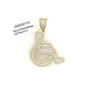 Wheelchair Brass Pendant