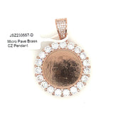 Circle Picture Brass Pendant (Round Diamond) Brass Pendant