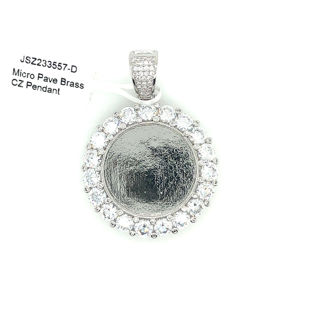 Circle Picture Brass Pendant (Round Diamond) Brass Pendant