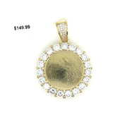 Circle Picture Brass Pendant (Round Diamond) Brass Pendant