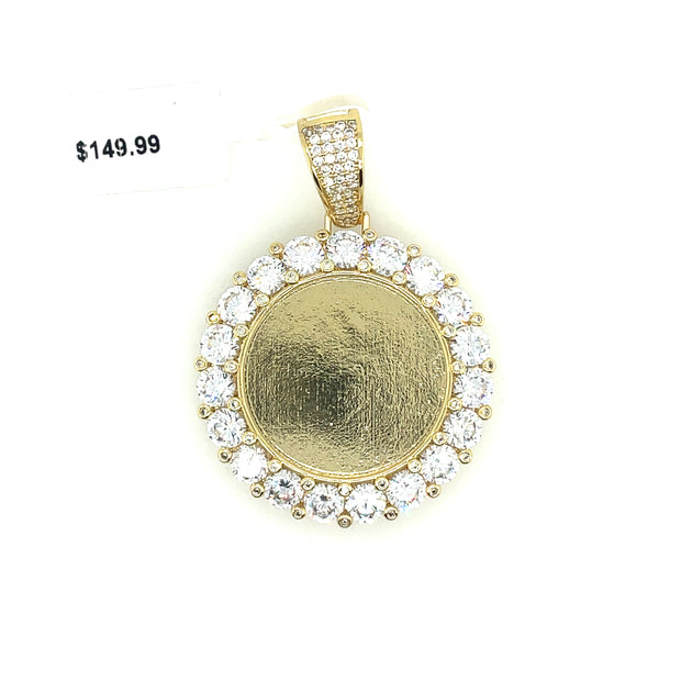 Circle Picture Brass Pendant (Round Diamond) Brass Pendant