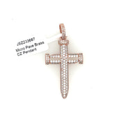 Cross + Nail Brass Pendant