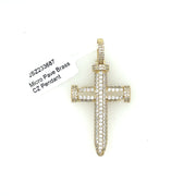 Cross + Nail Brass Pendant