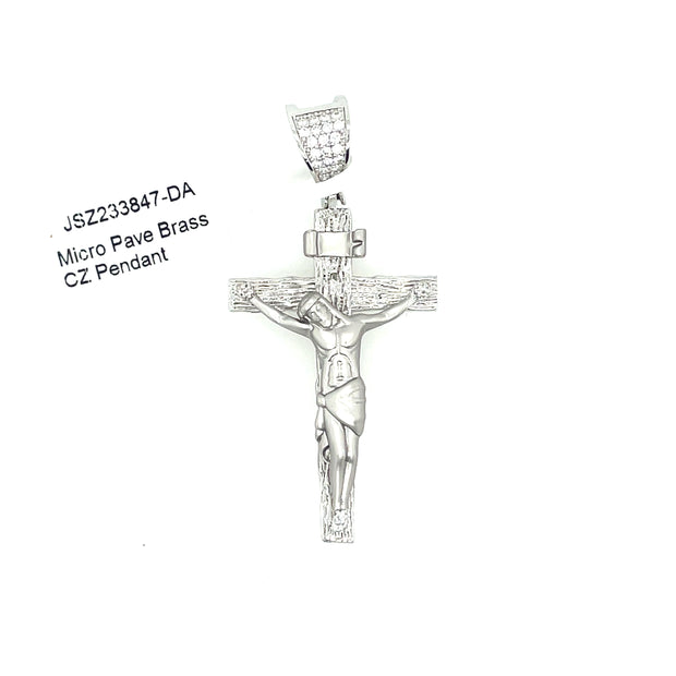 Jesus with Cross Brass Pendant