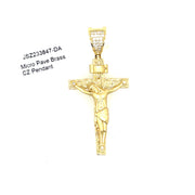 Jesus with Cross Brass Pendant