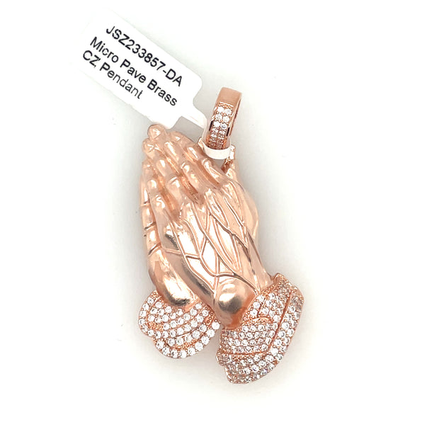 Praying Hands Brass Pendant
