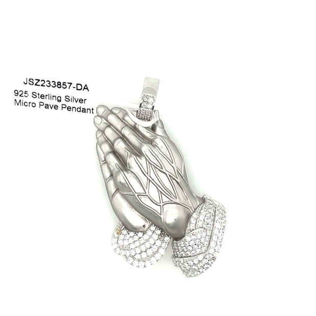 Praying Hands Silver Pendant