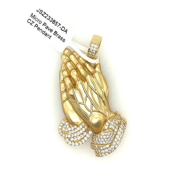 Praying Hands Brass Pendant