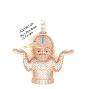 Man with Hat Brass Pendant