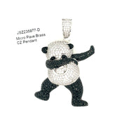 Dancing Panda Brass Pendant