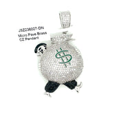 Walking Money Bag Brass Pendant