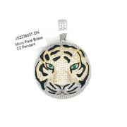 Tiger Face Brass Pendant