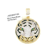 Tiger Face Brass Pendant