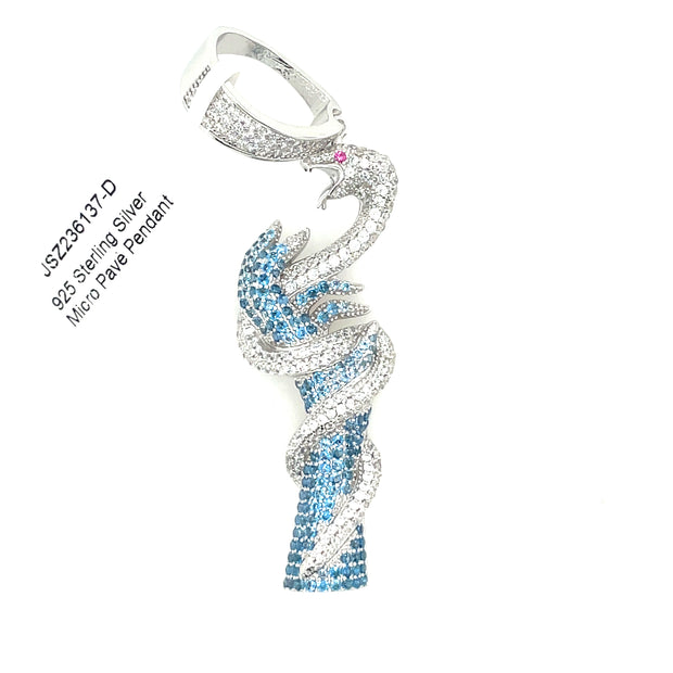 Hand with Snake Silver Pendant