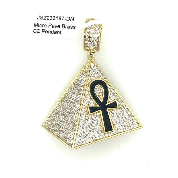 Pyramid with Unkh Brass Pendant