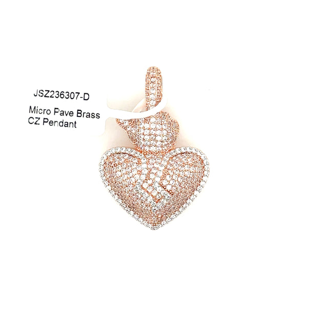 Broken Heart Brass Pendant