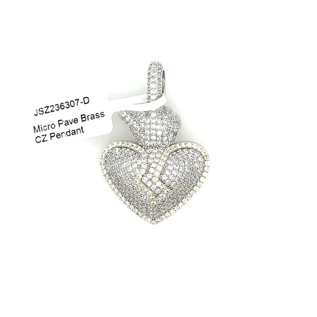 Broken Heart Brass Pendant