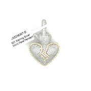 Broken Heart + Middle Finger Silver Pendant
