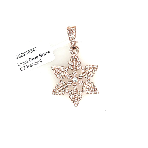Snow Flake Brass Pendant