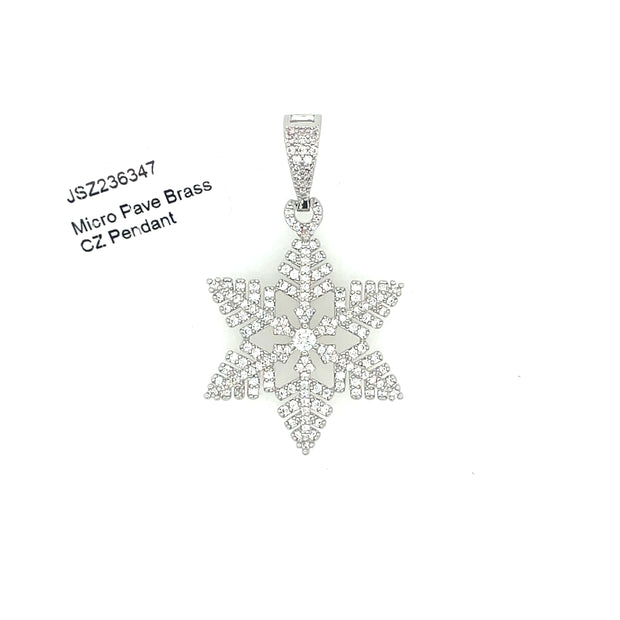 Snow Flake Brass Pendant