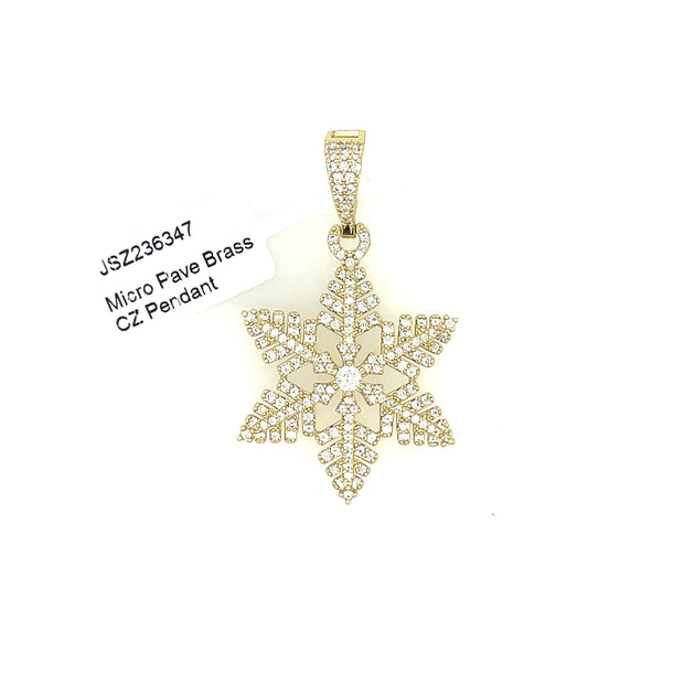 Snow Flake Brass Pendant