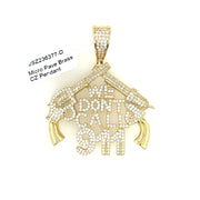 We Don't Call 911 Brass Pendant